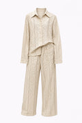 Beige Embroidered Set