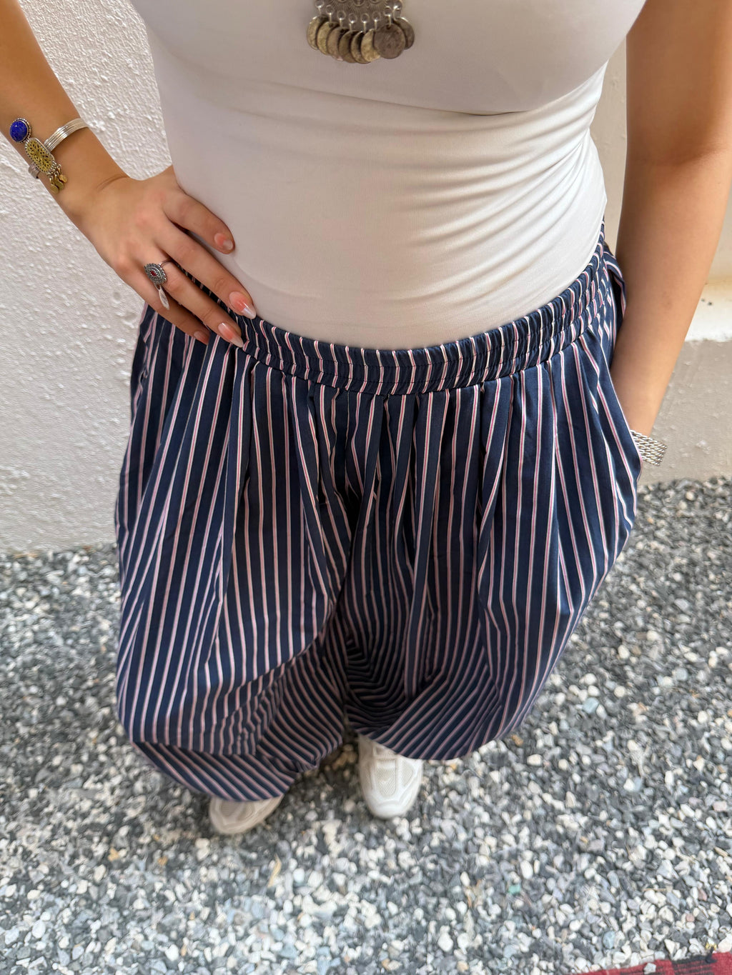 Blue balloon pants