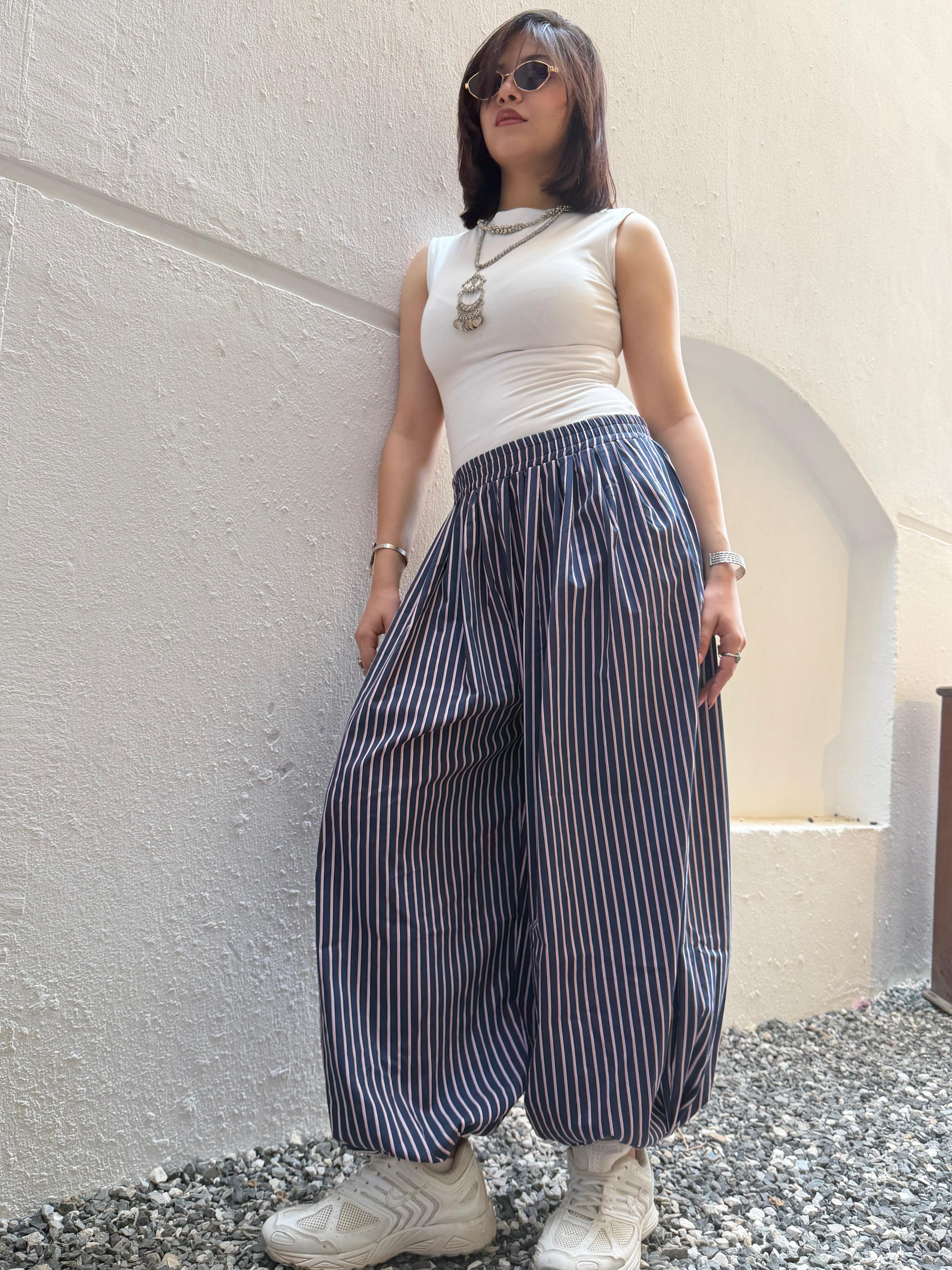 Blue balloon pants