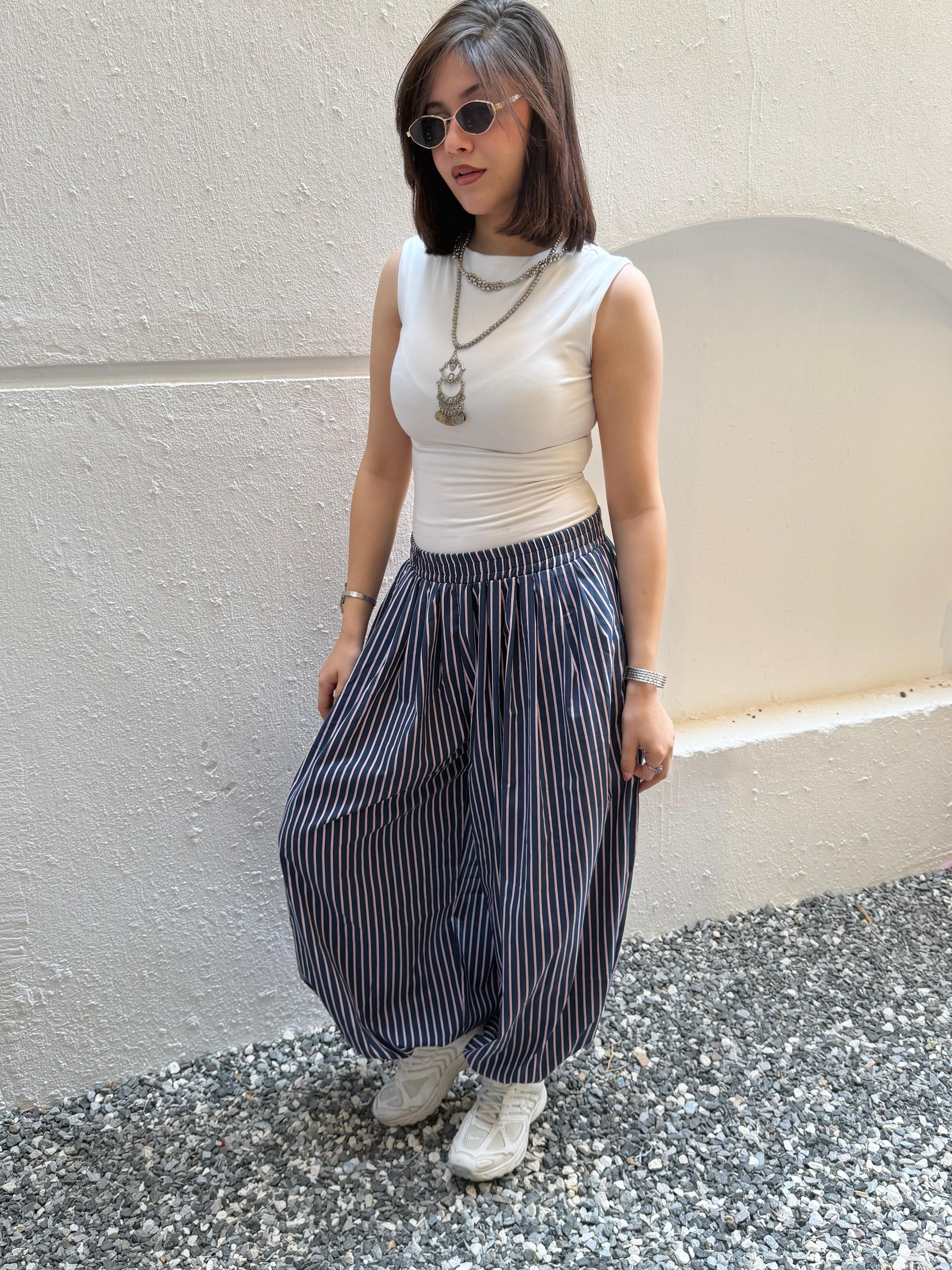 Blue balloon pants
